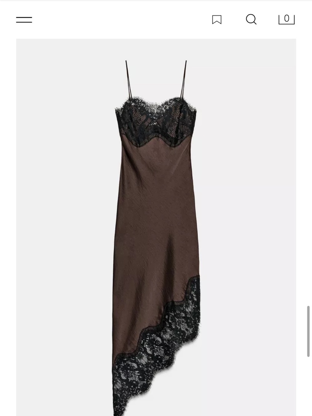 Zara Brown Lace-Trim Slip Dress - Picture 6 of 11